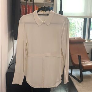 Whistles long sleeve silk top